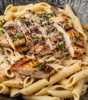 Chicken Penne with Creamy Mushrooms