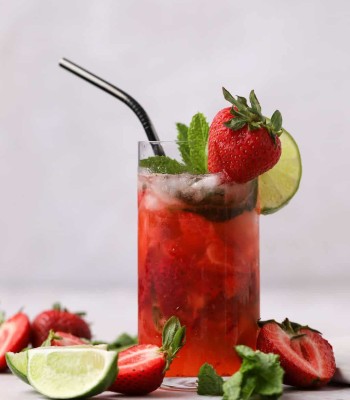 Çilekli Mojito (alkolsüz)